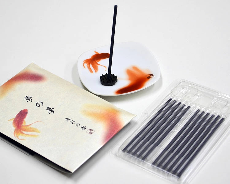 Nippon Kodo Yume-No-Yume (Dream of Dreams) - Incense and Ceramic Plate (Goldfish/sawamizu)