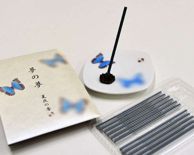 Nippon Kodo Yume-No-Yume (Dream of Dreams) - Incense and Ceramic Plate (Butterfly/natsuyo)