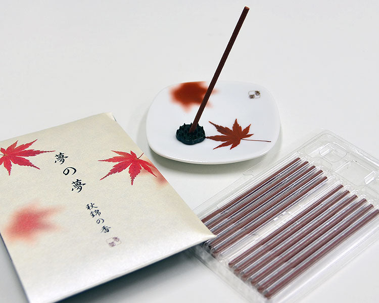 Nippon Kodo Yume-No-Yume (Dream of Dreams) - Incense and Ceramic Plate (Maple leaf/Akinishiki)