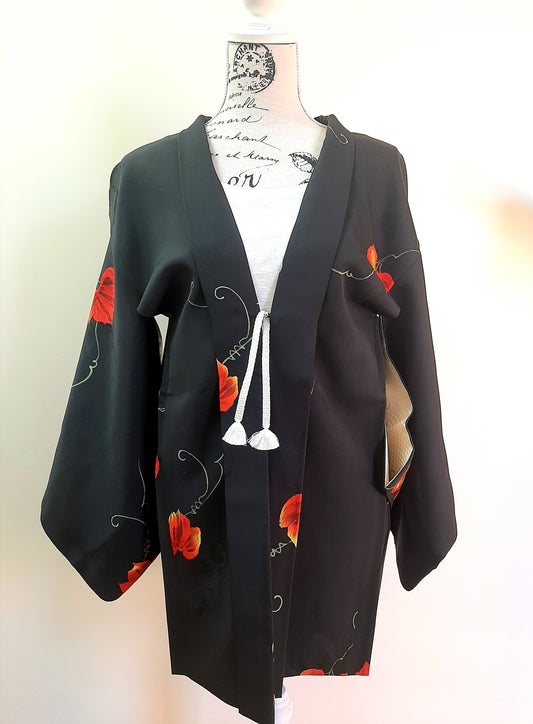 Japanese Vintage Silk Haori, Kimono jacket