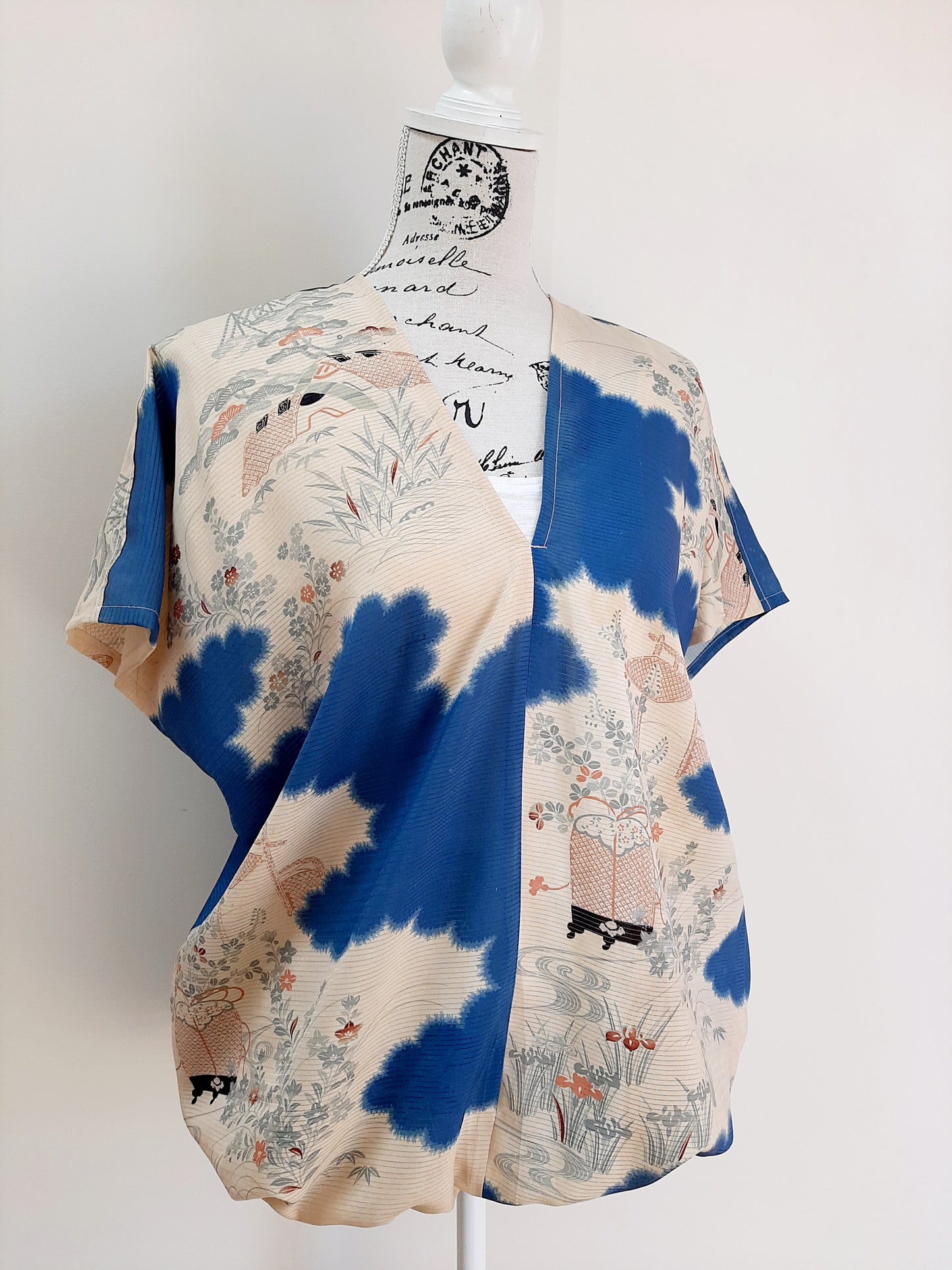 Vintage kimono silk top