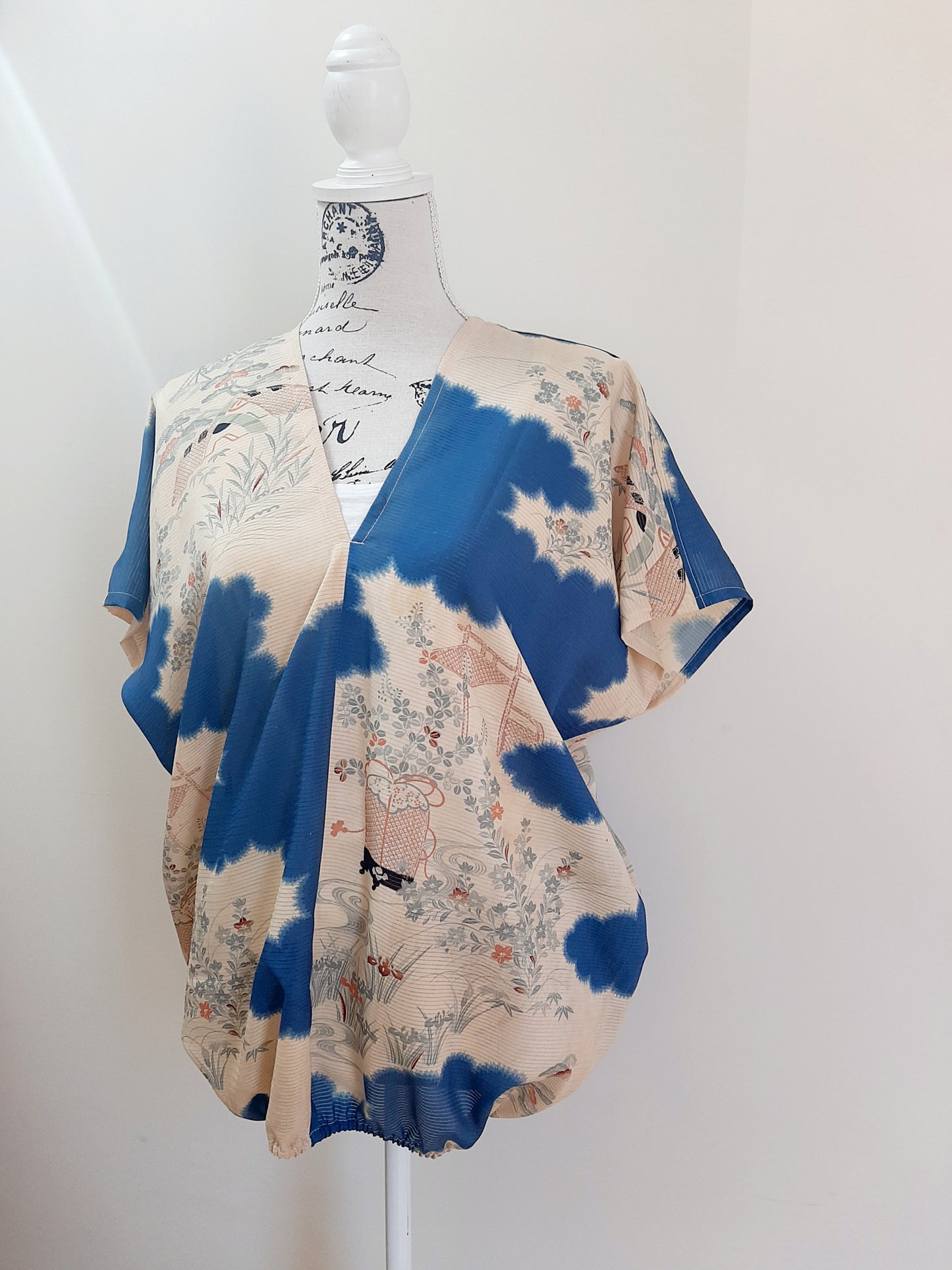 Vintage kimono silk top