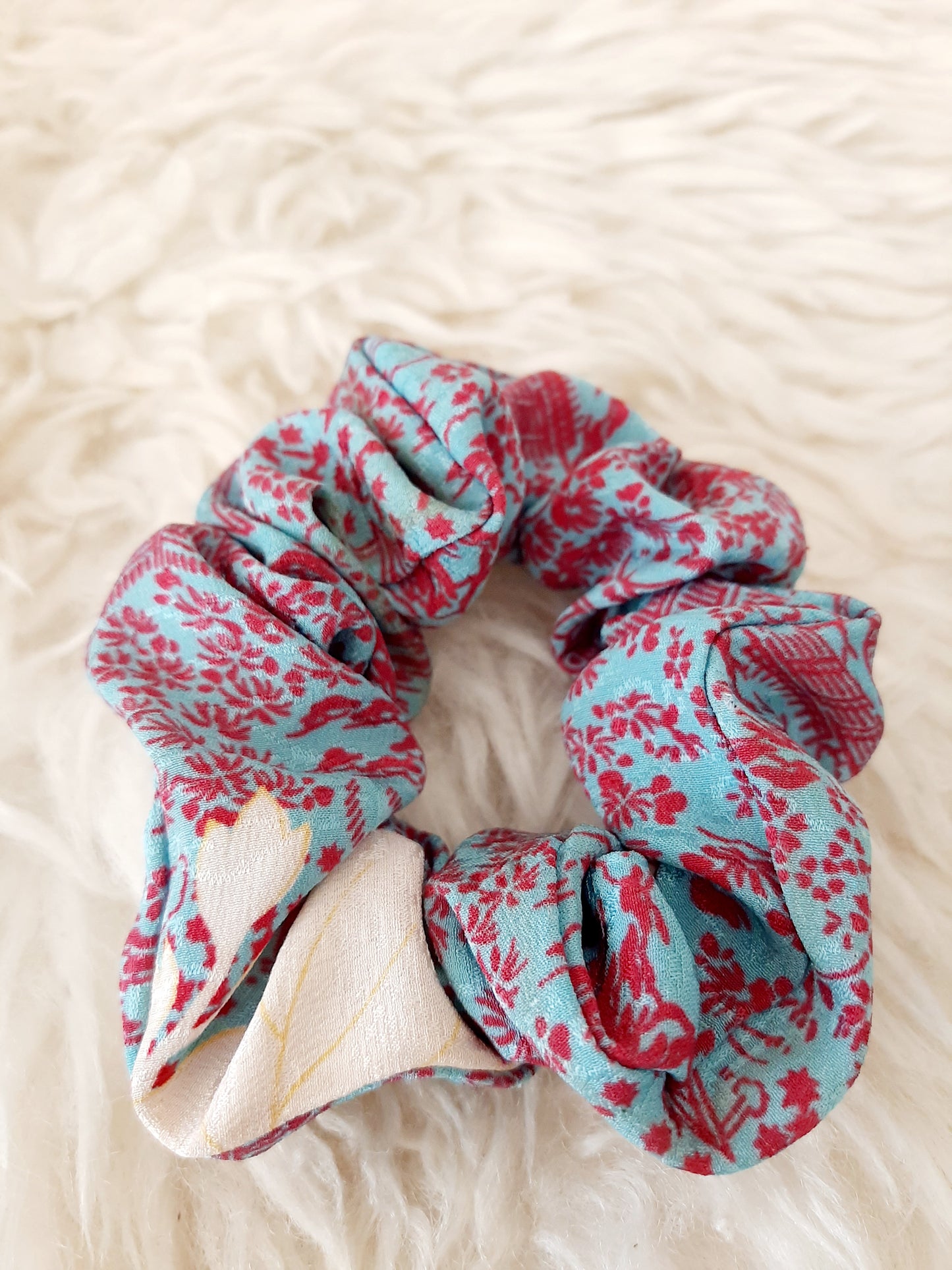 Vintage kimono silk scrunchies