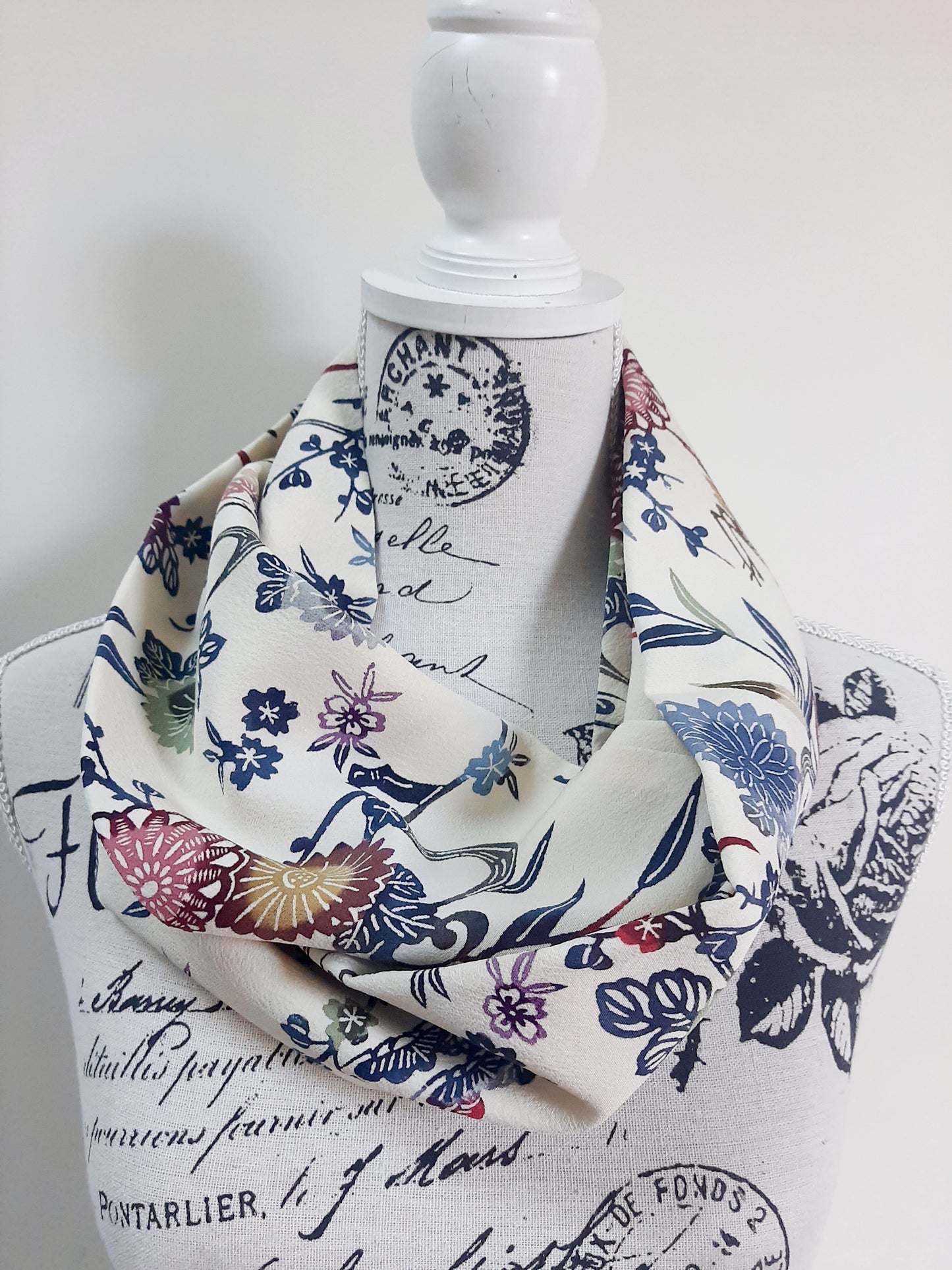 Vintage kimono silk snood