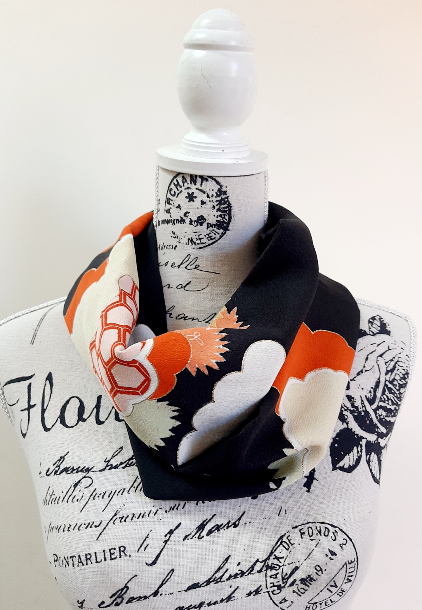 Vintage kimono silk snood