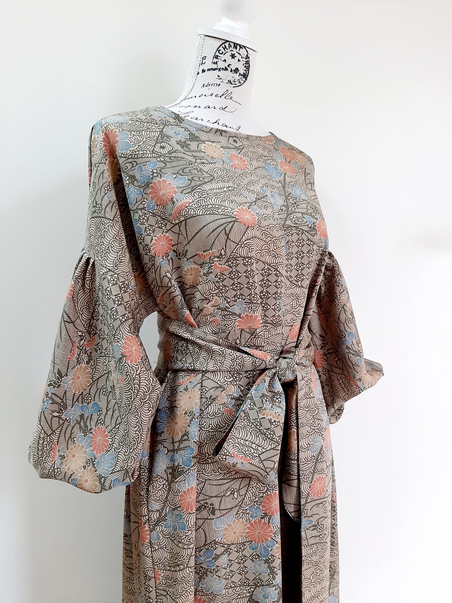 Vintage kimono silk dress