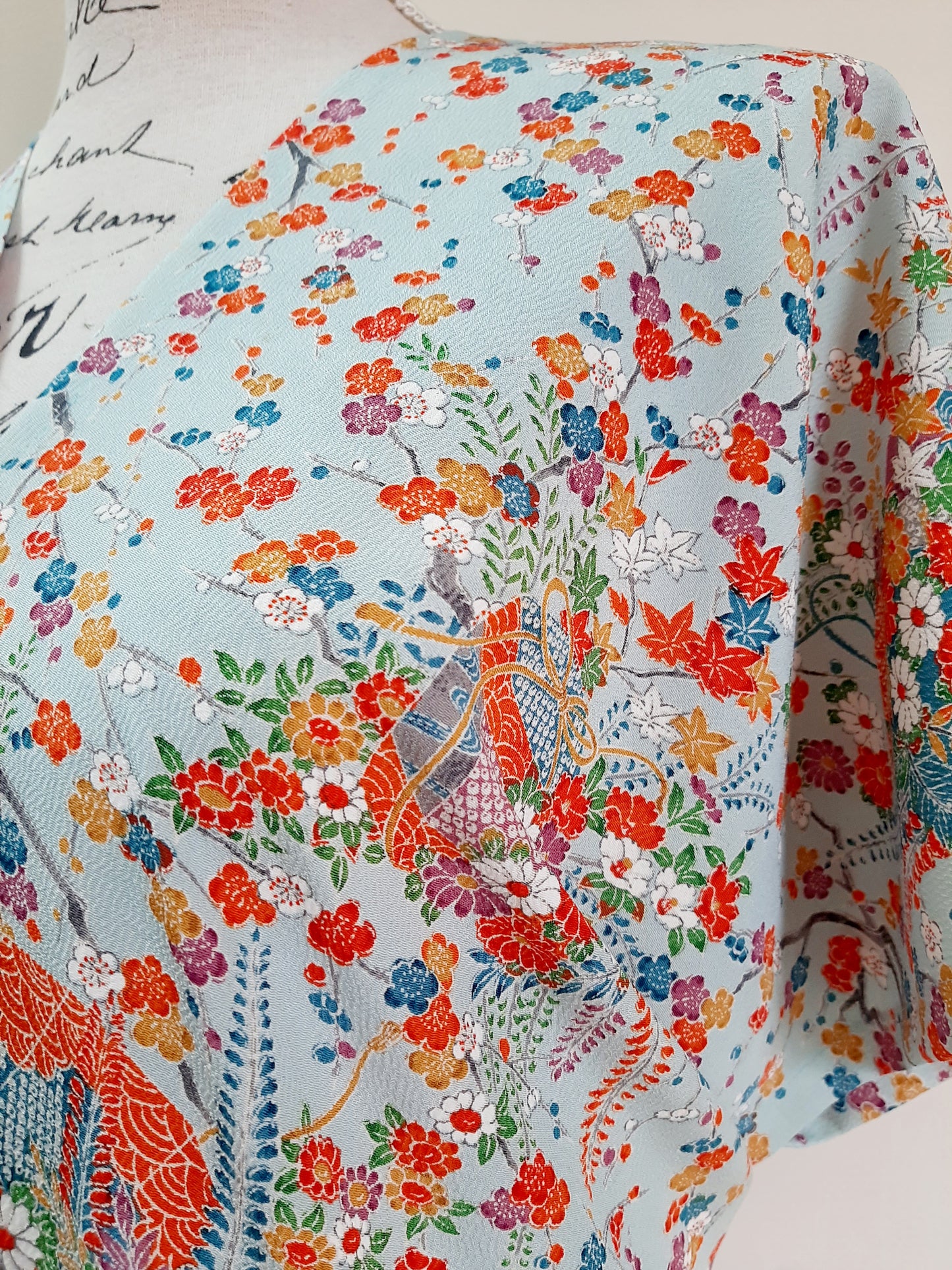 Vintage kimono silk top