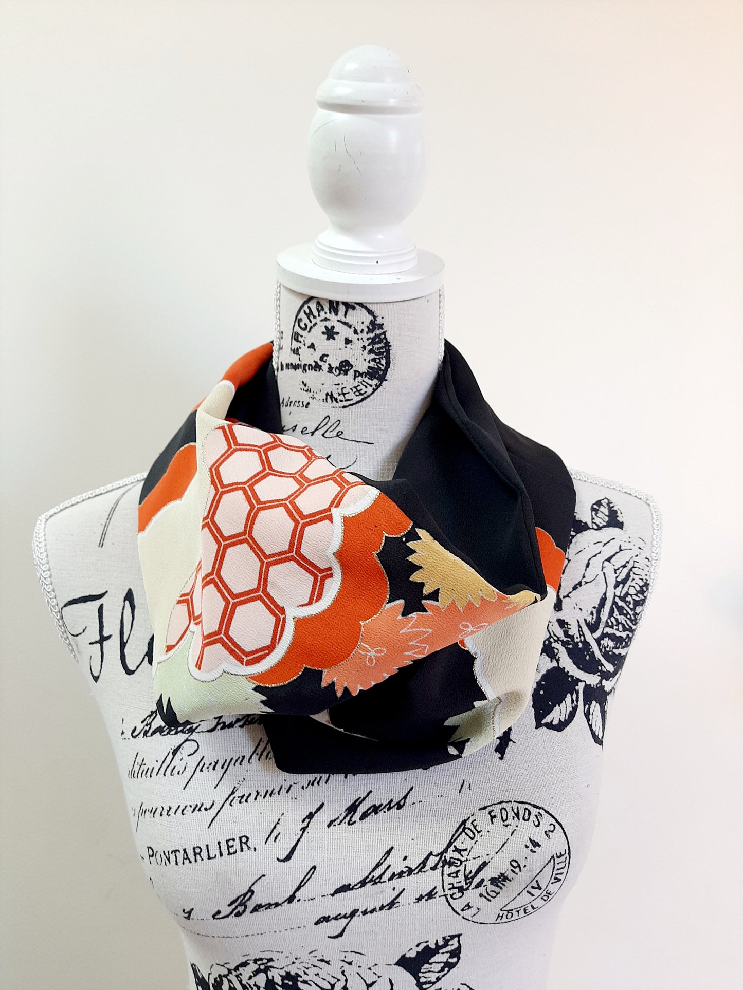 Vintage kimono silk snood