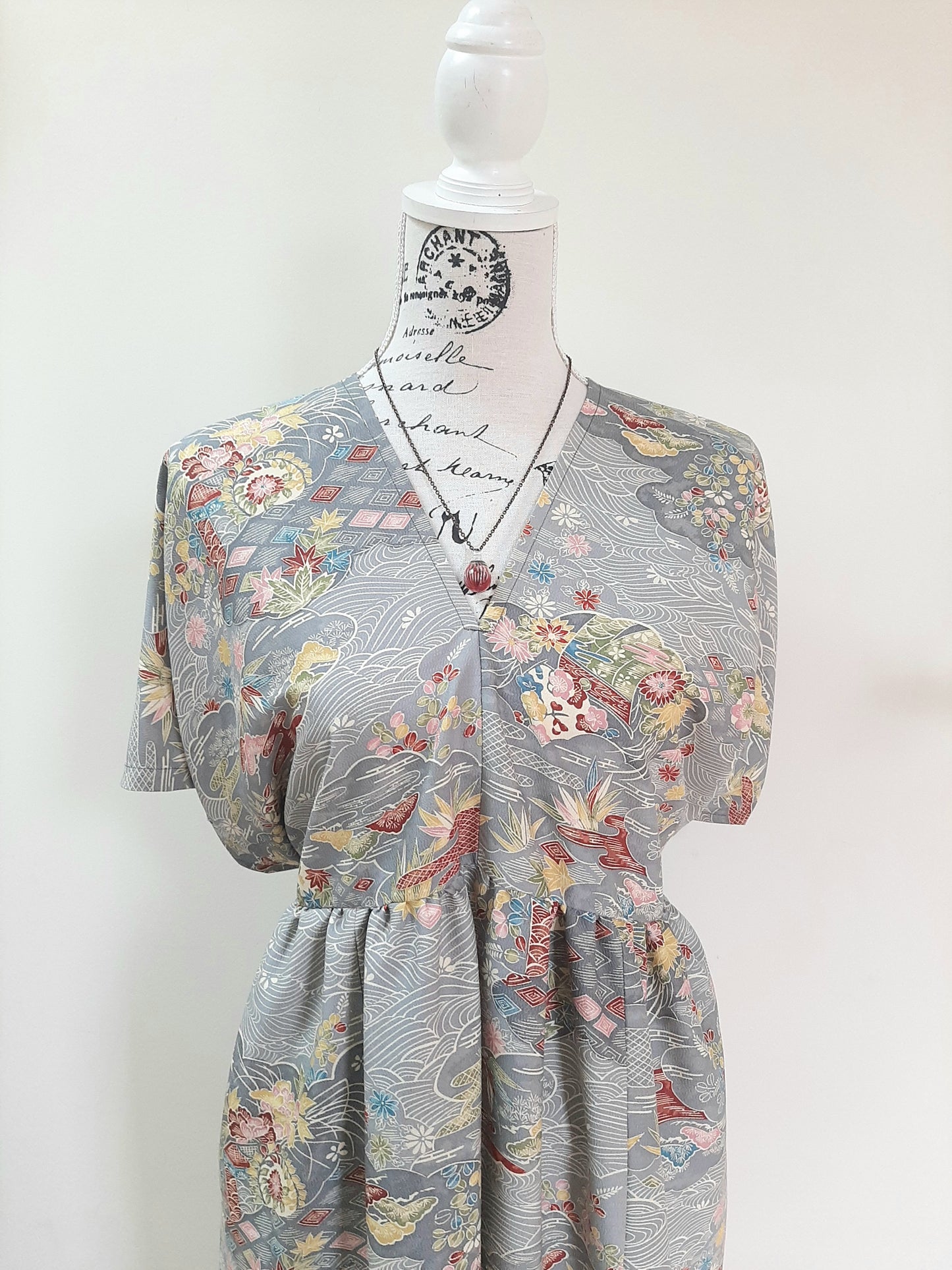 Vintage kimono silk dress