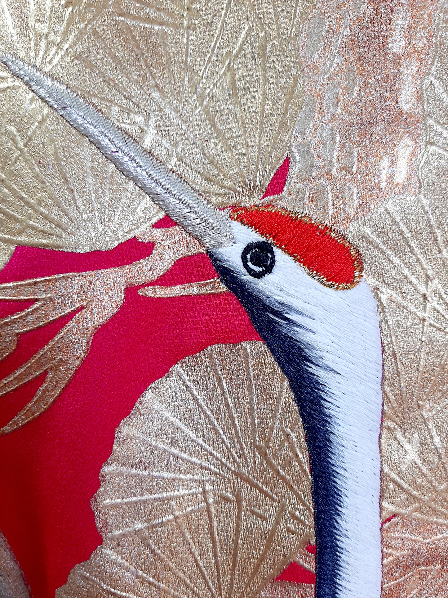 Upcycled Denim jacket with vintage kimono fabrics