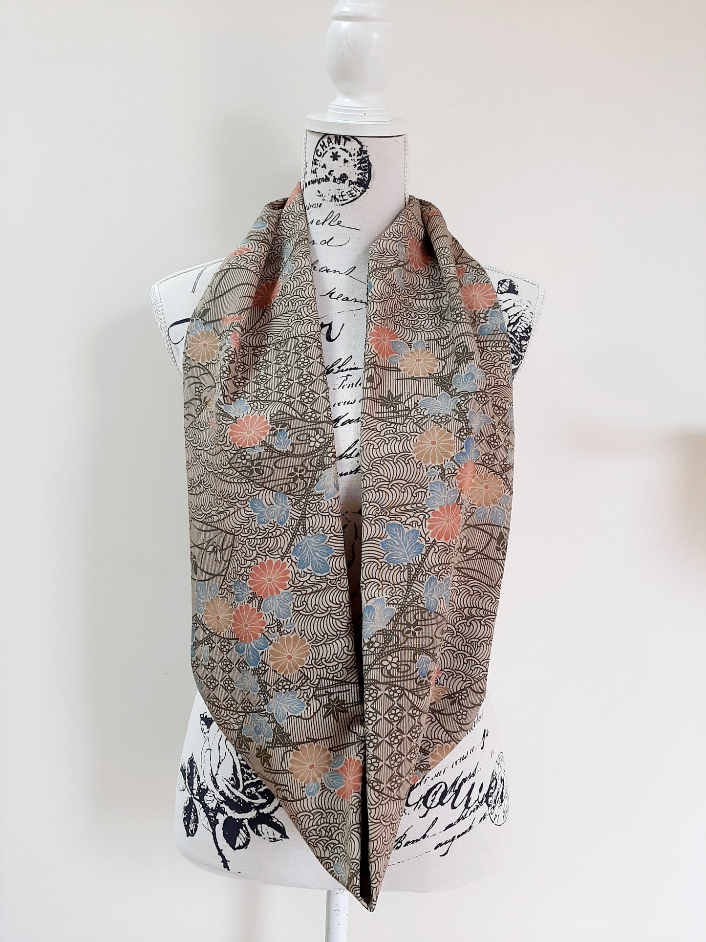 Vintage kimono silk snood