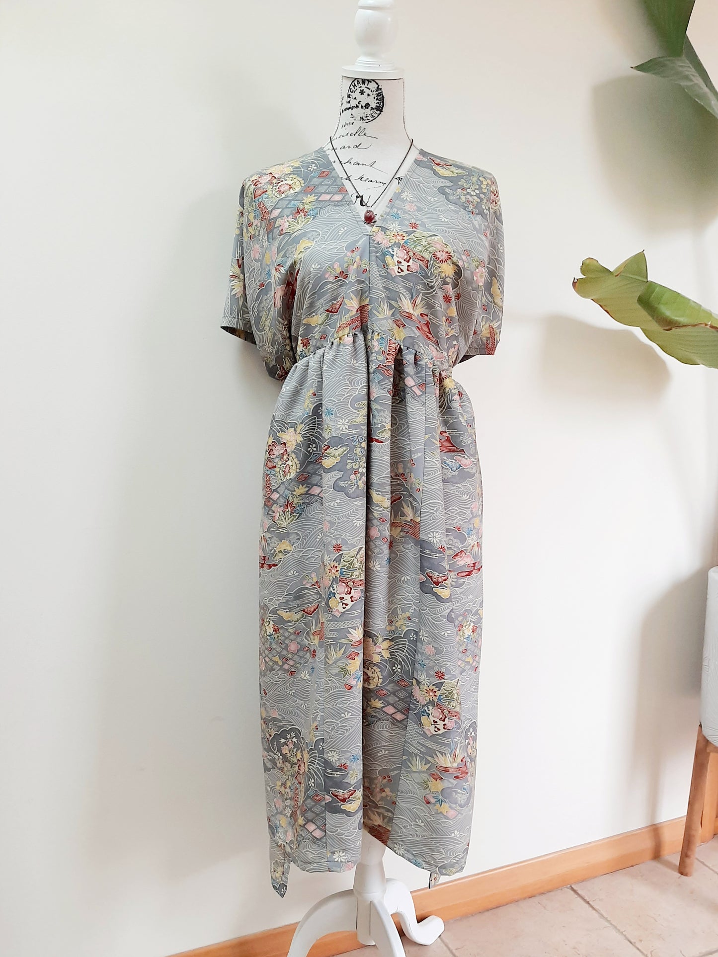 Vintage kimono silk dress