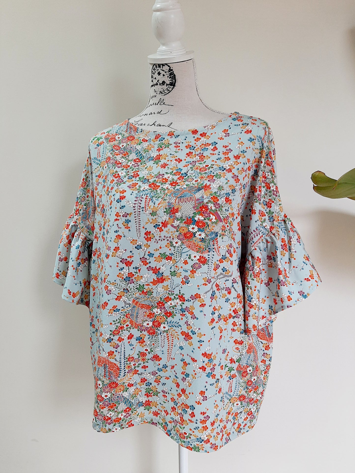 Vintage kimono silk top