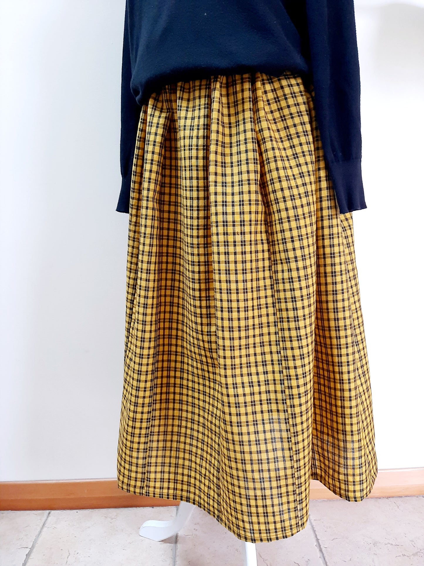 Vintage kimono wool skirt