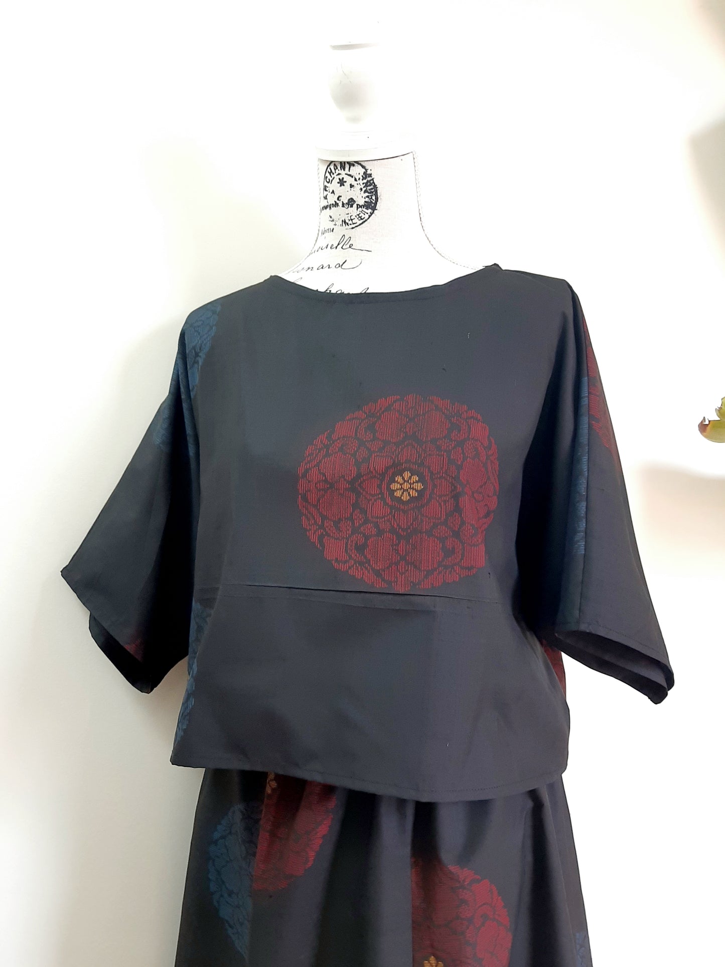 Vintage kimono silk top