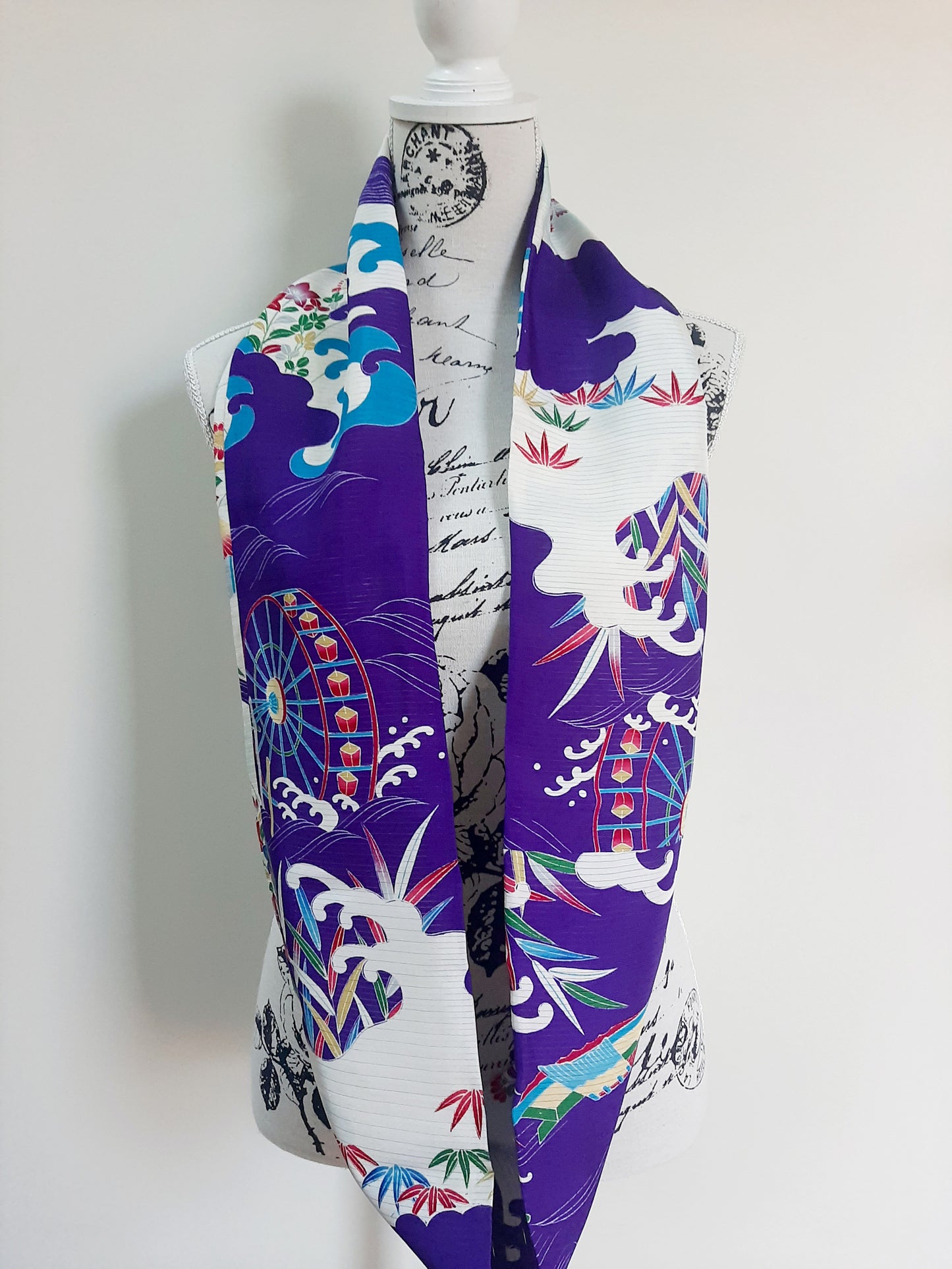 Vintage kimono silk snood