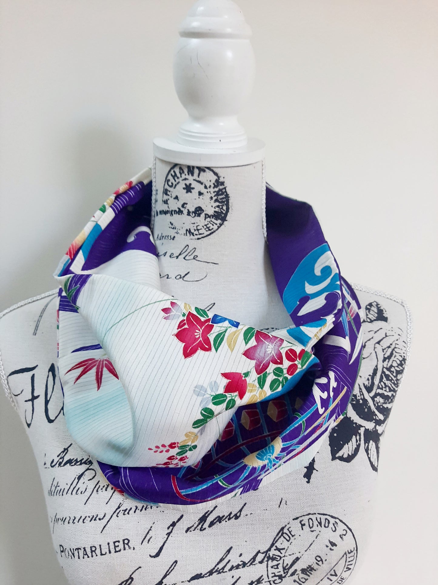 Vintage kimono silk snood