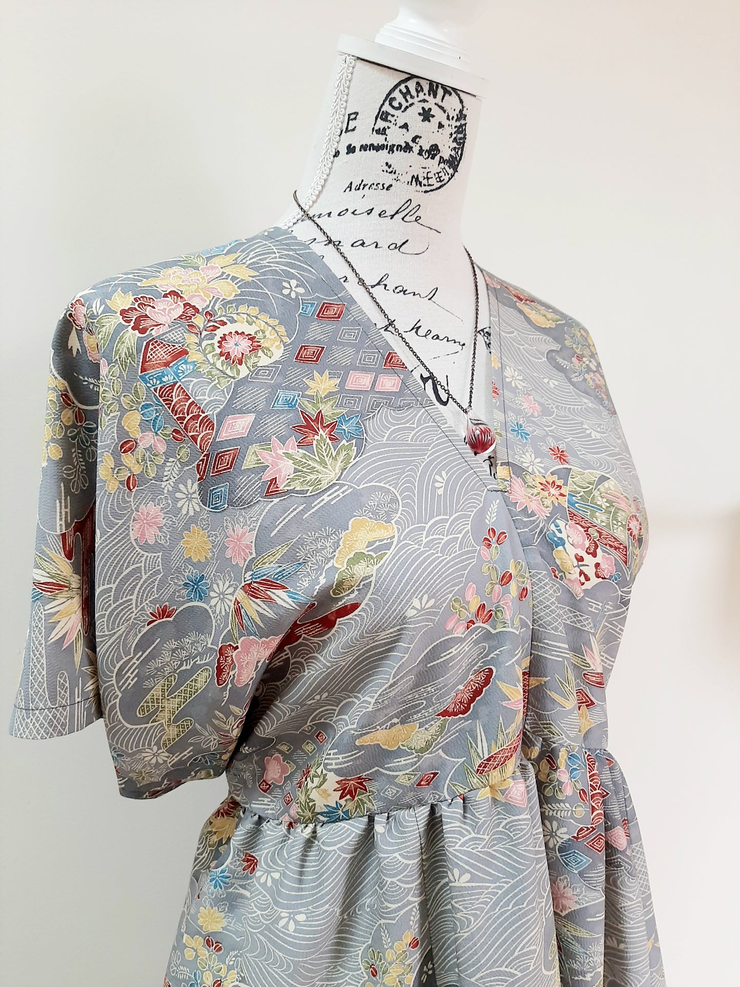 Vintage kimono silk dress