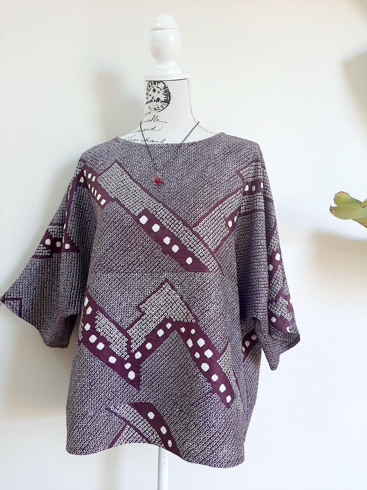 Vintage kimono silk top