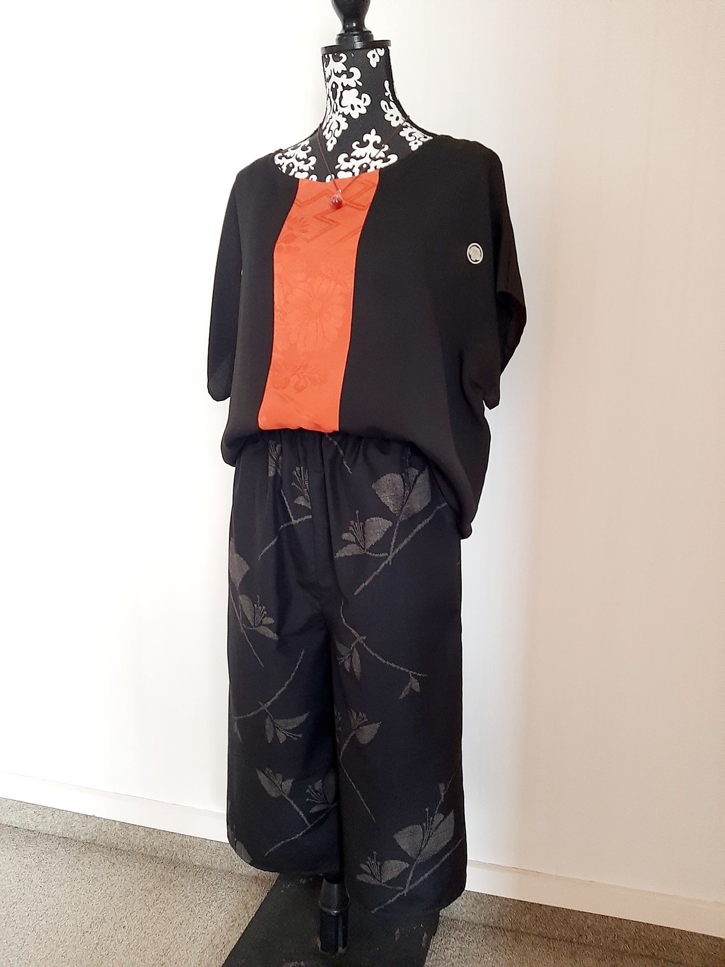 Vintage Kimono 3/4 Length Wide Pants