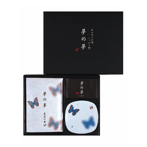 Nippon Kodo Yume-No-Yume (Dream of Dreams) - Incense and Ceramic Plate (Butterfly/natsuyo)