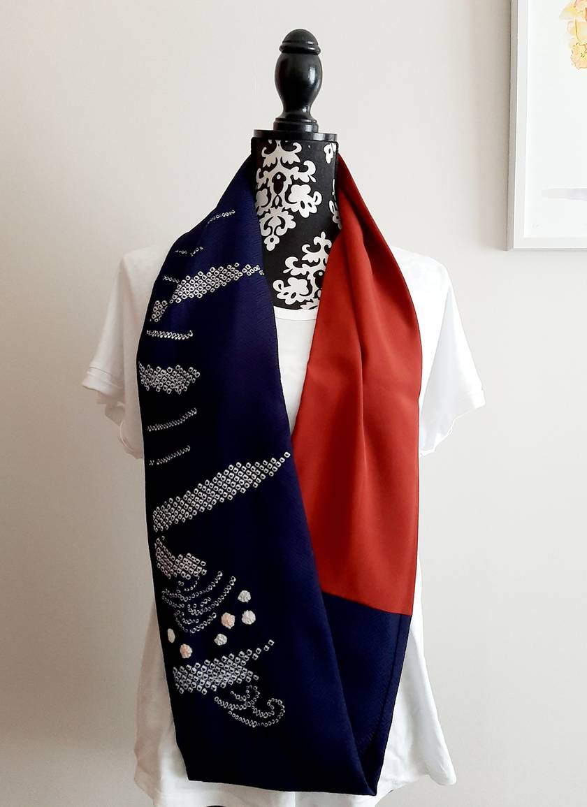 Vintage kimono silk snood