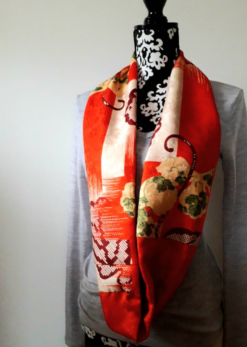 Vintage kimono silk snood