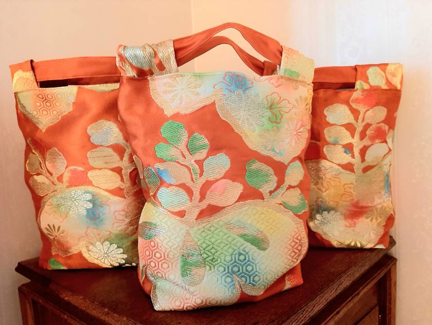 Vintage Silk Obi Bag (orange)