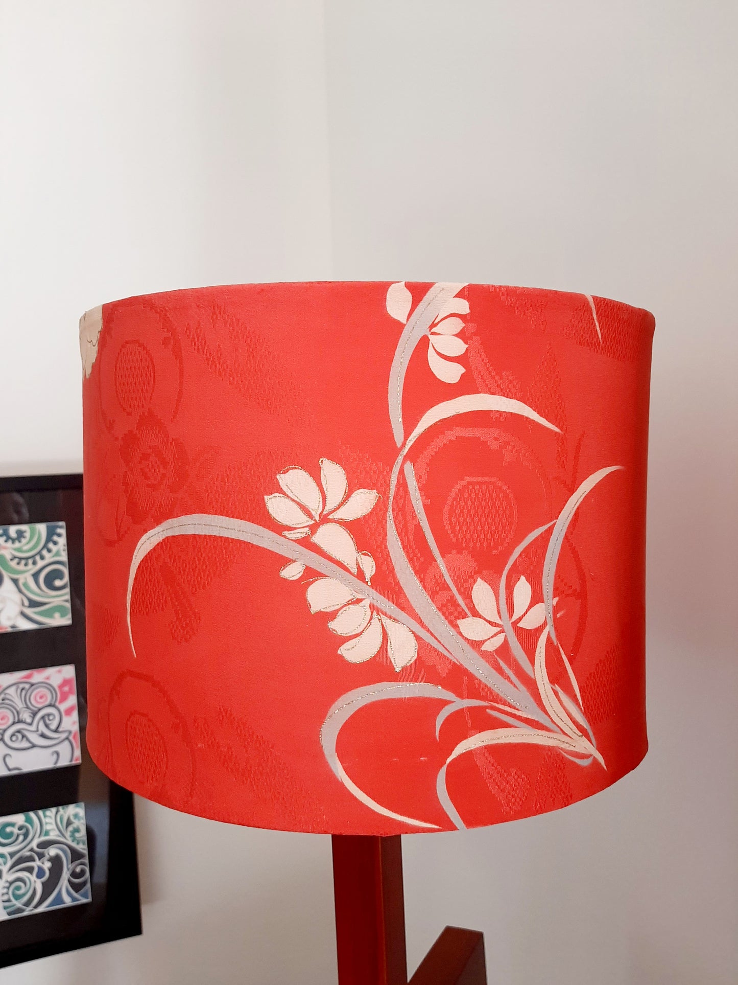 Vintage kimono silk Lampshade (L)