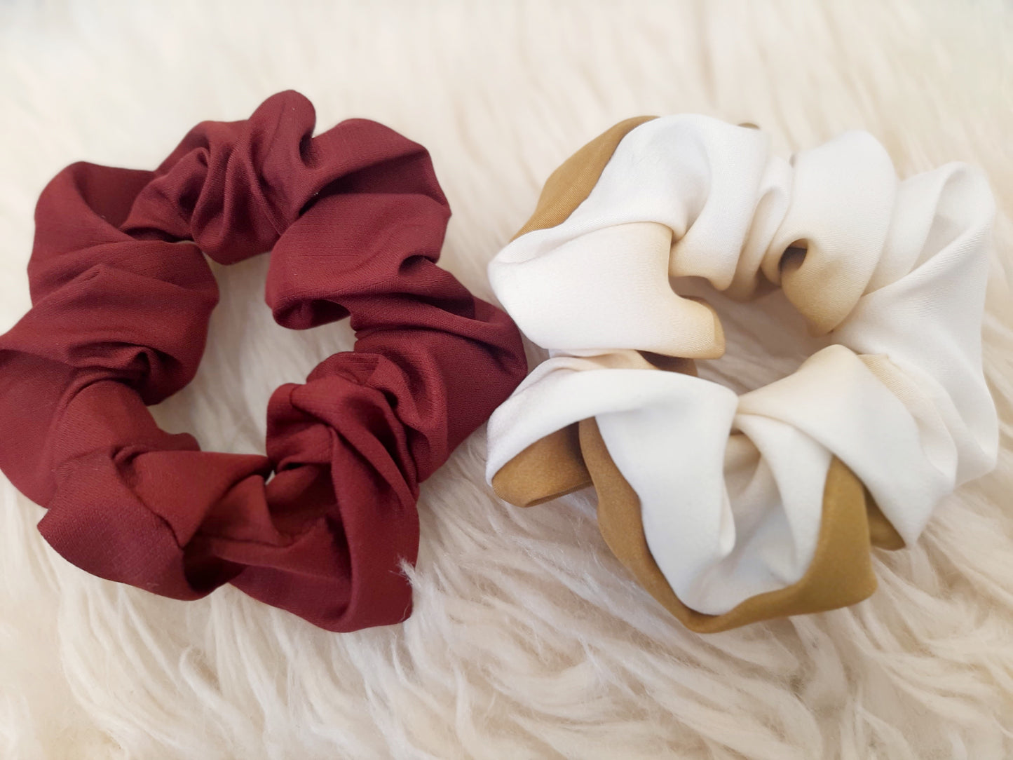 Vintage kimono silk scrunchies