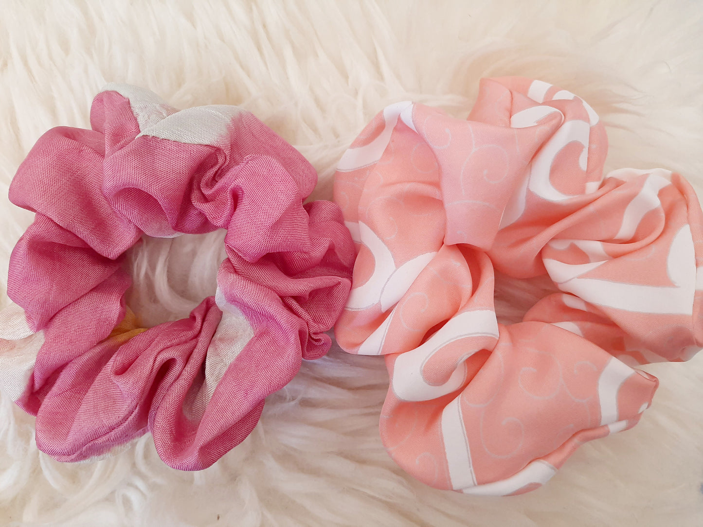 Vintage kimono silk scrunchies