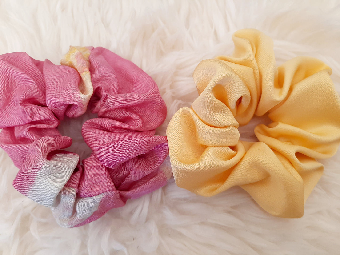 Vintage kimono silk scrunchies