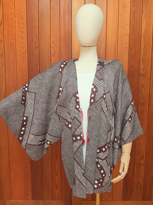 Japanese Vintage Silk Haori, Kimono jacket