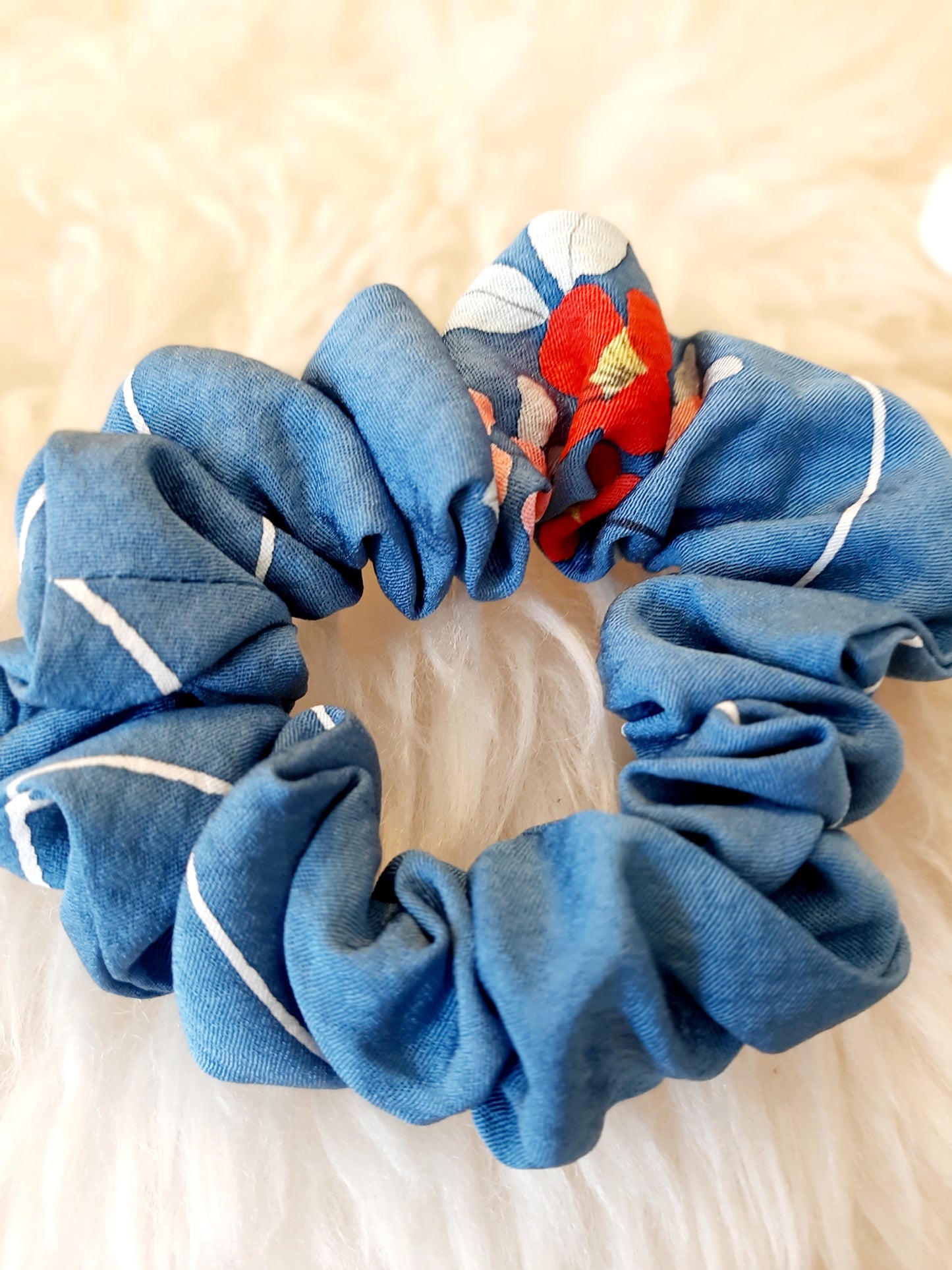 Vintage kimono silk scrunchies