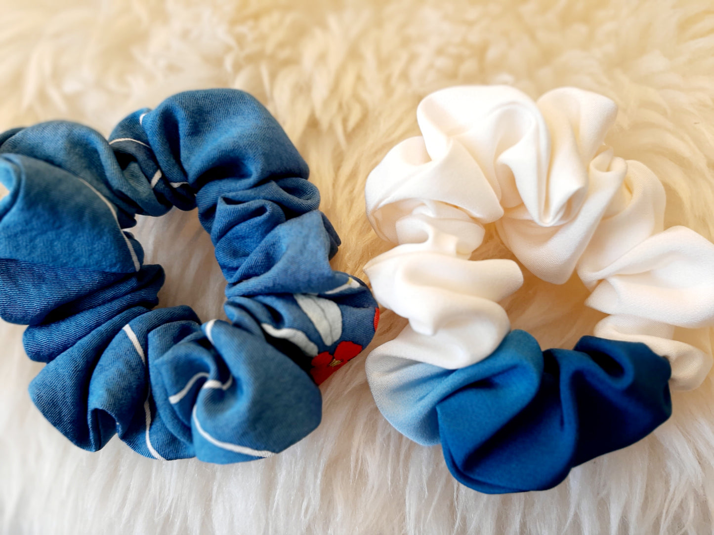 Vintage kimono silk scrunchies