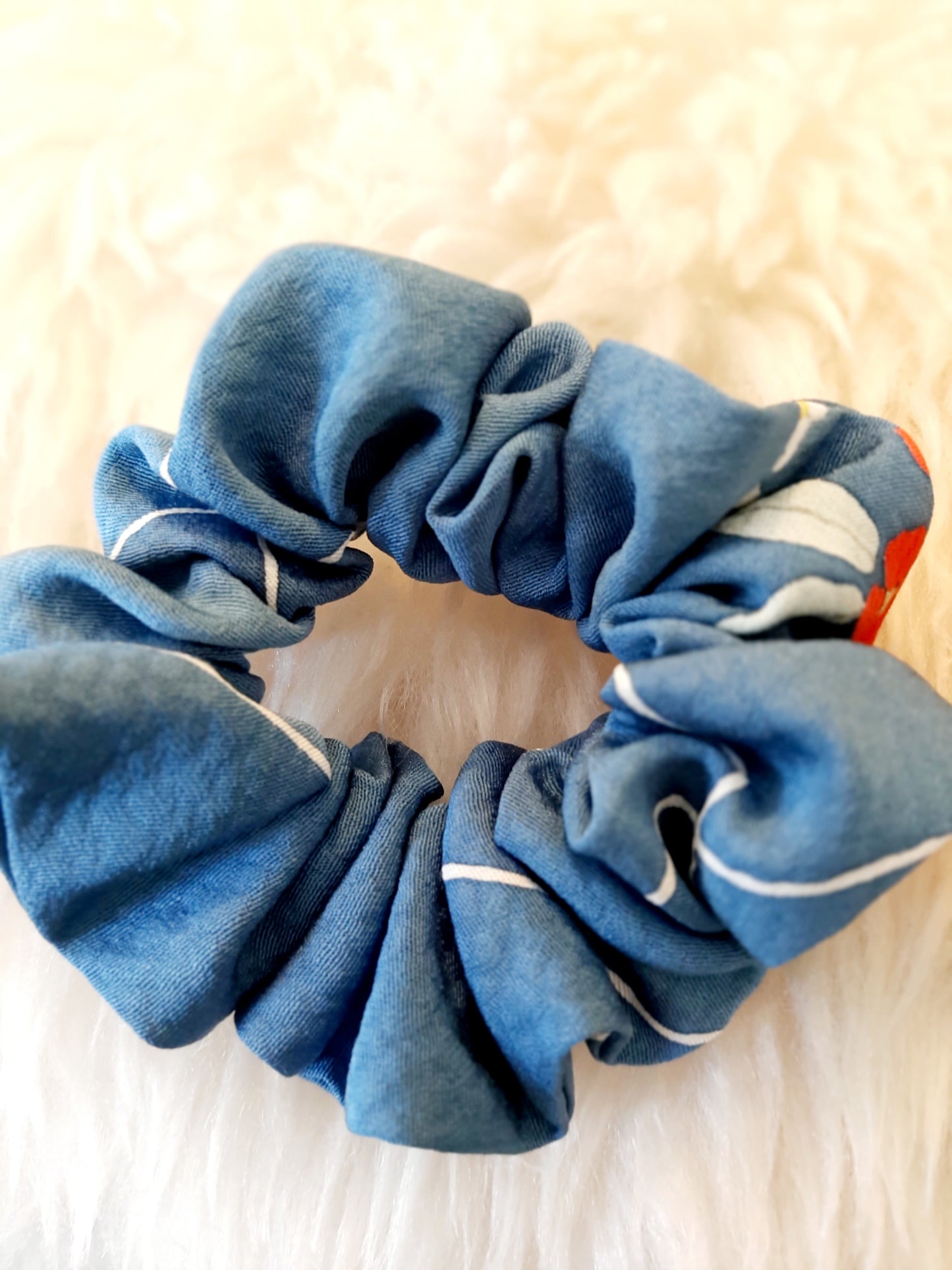 Vintage kimono silk scrunchies