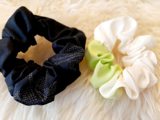 Vintage kimono silk scrunchies