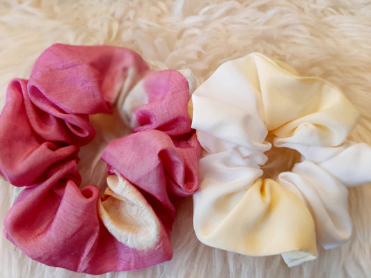 Vintage kimono silk scrunchies