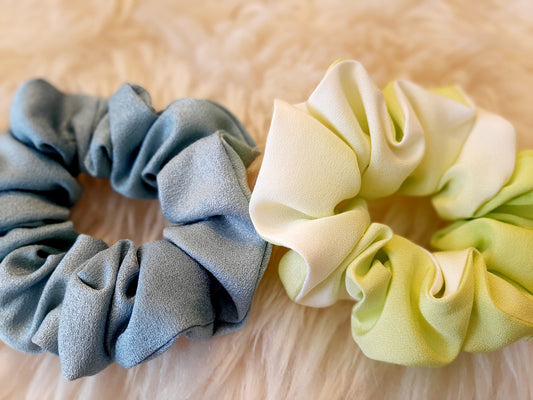 Vintage kimono silk scrunchies