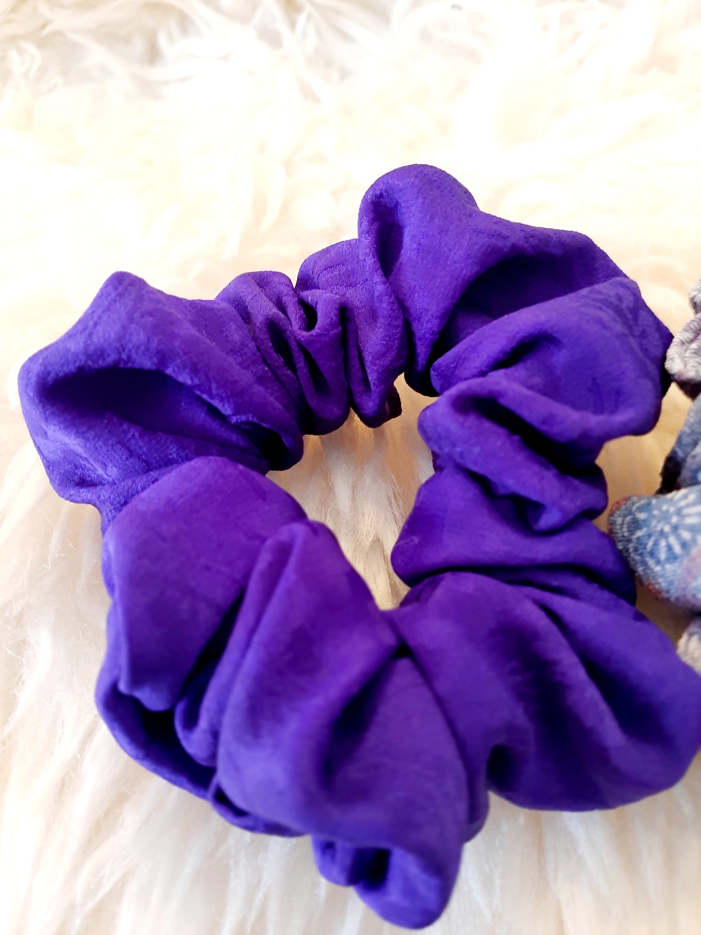 Vintage kimono silk scrunchies