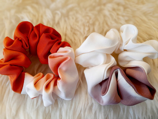 Vintage kimono silk scrunchies