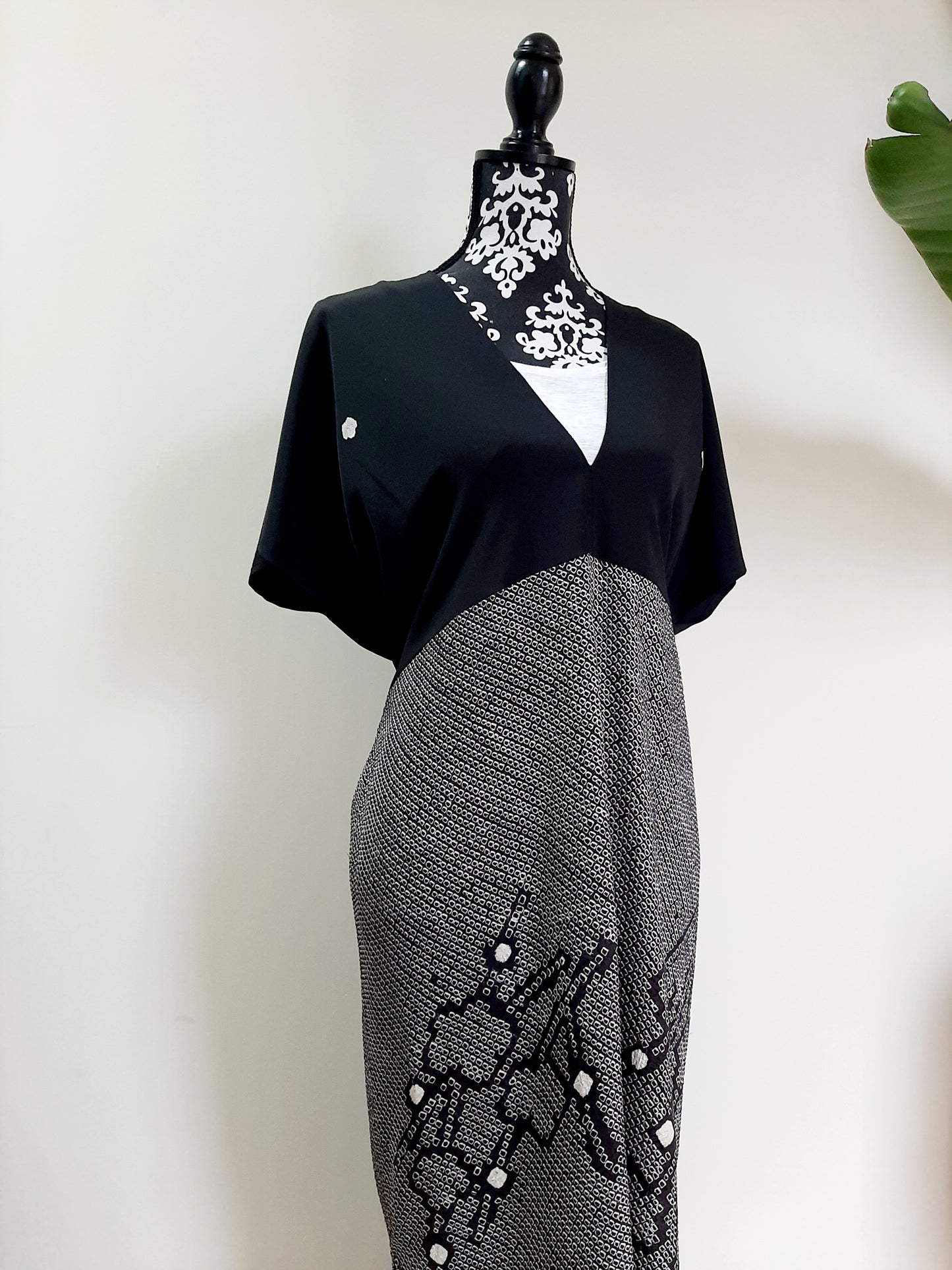 Vintage Kimomo Shibori Silk Dress