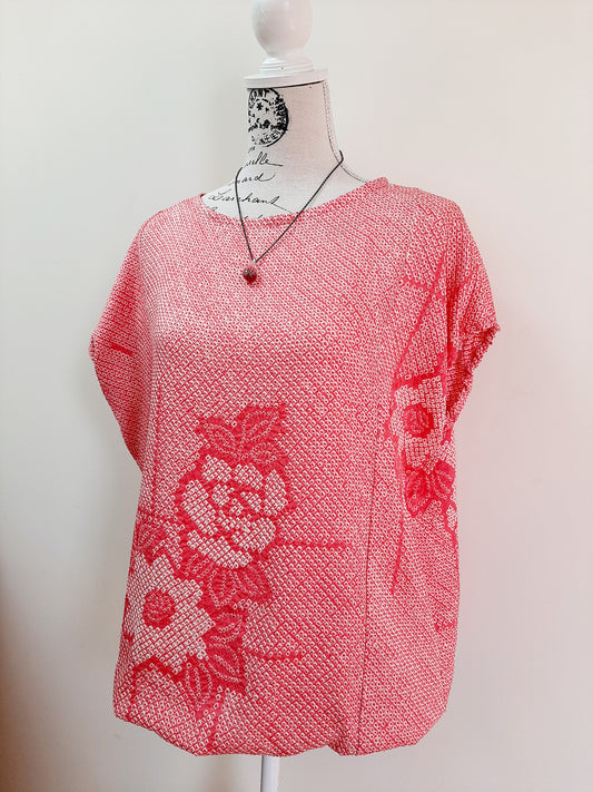 Vintage kimono Shibori silk top