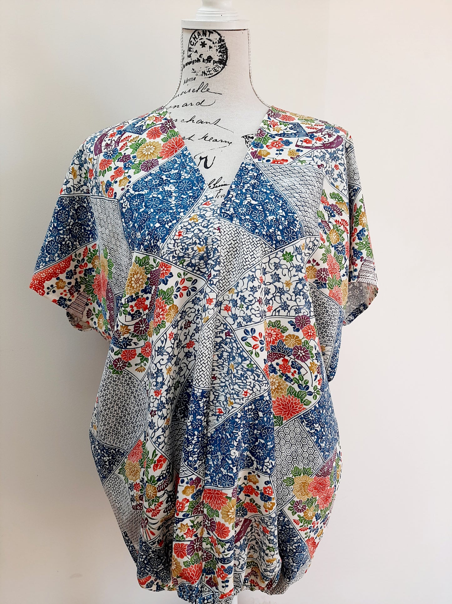 Vintage kimono silk top