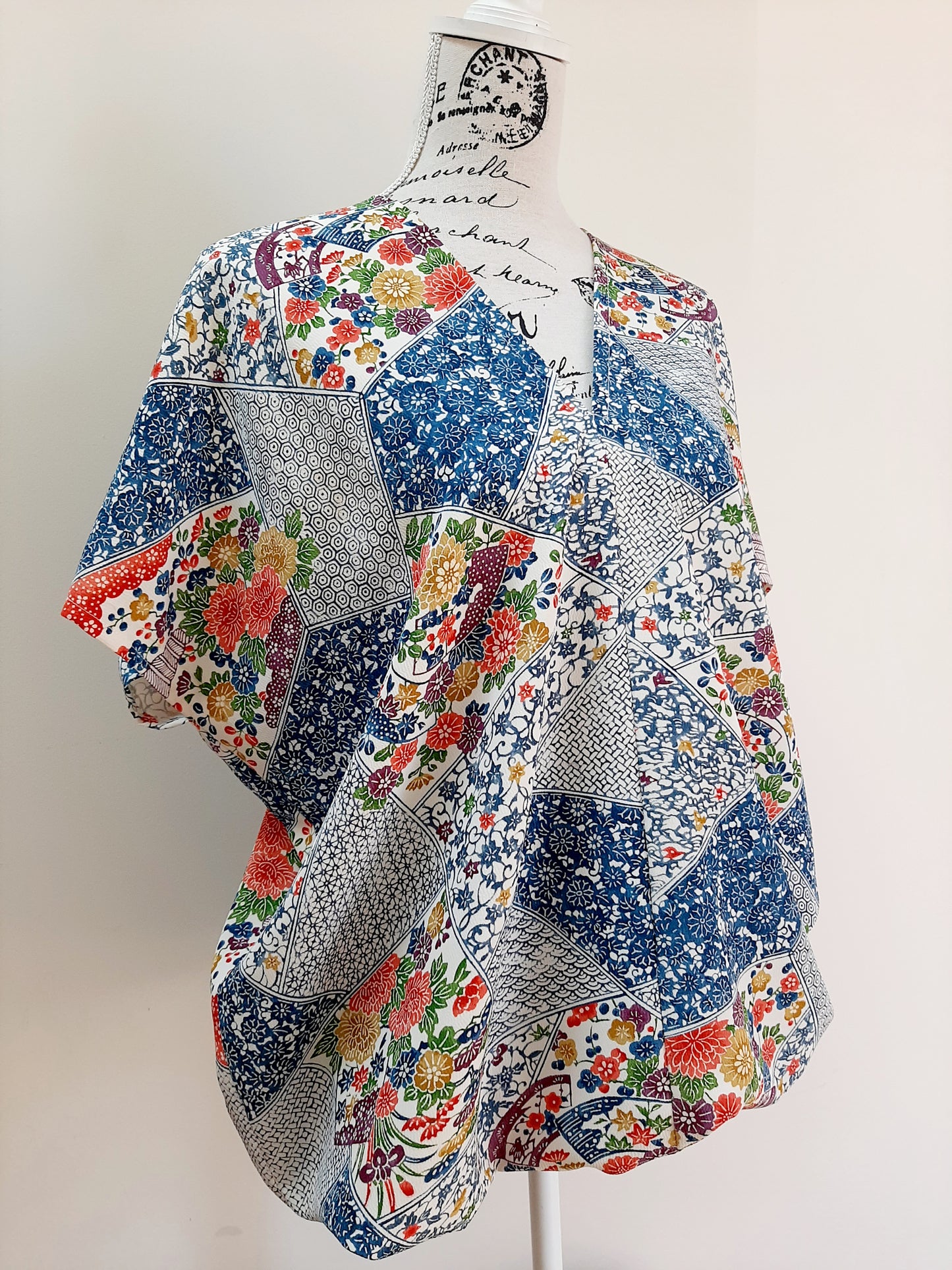 Vintage kimono silk top