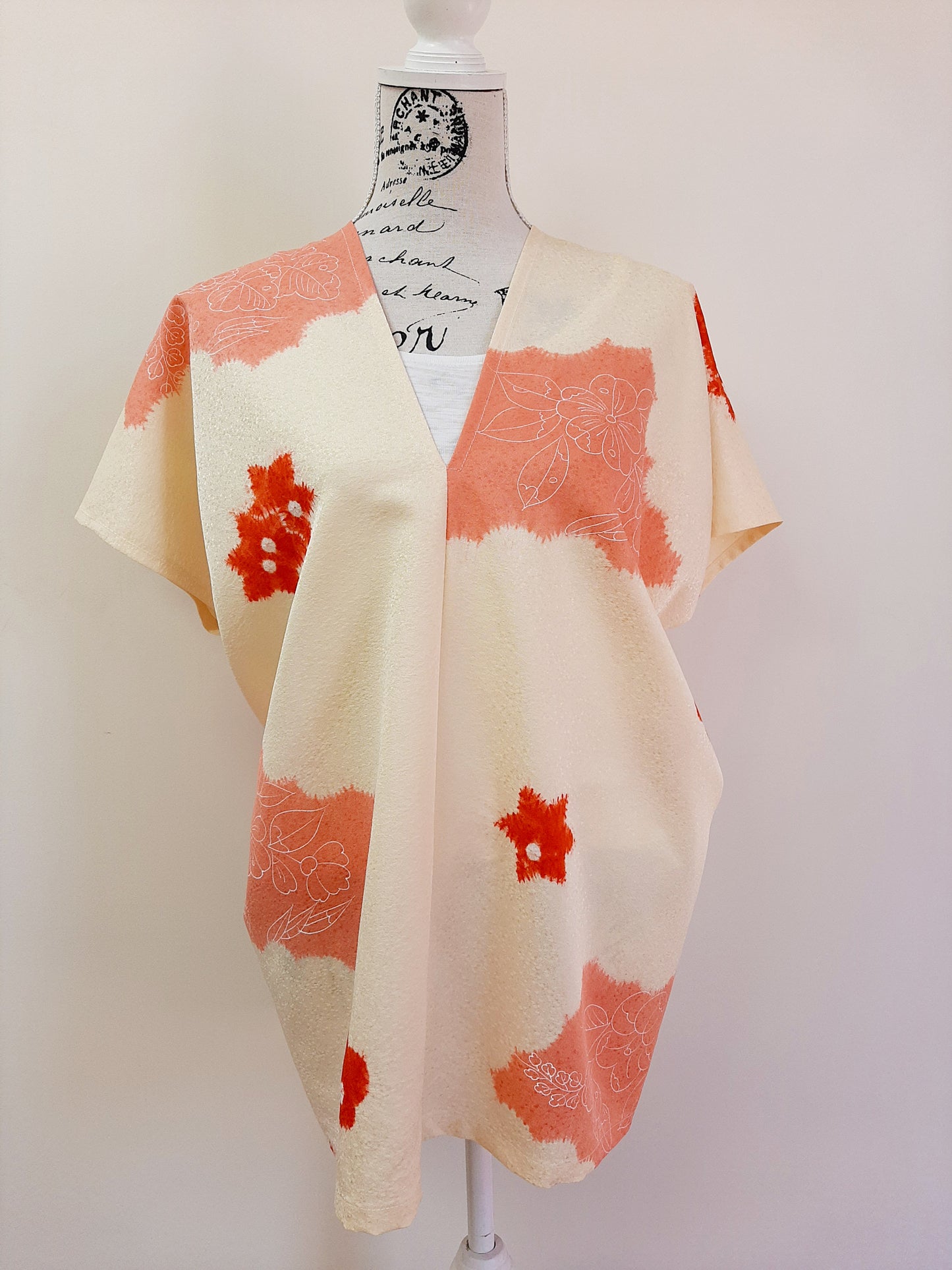 Vintage kimono silk top
