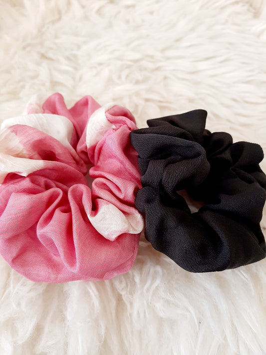 Vintage kimono silk scrunchies