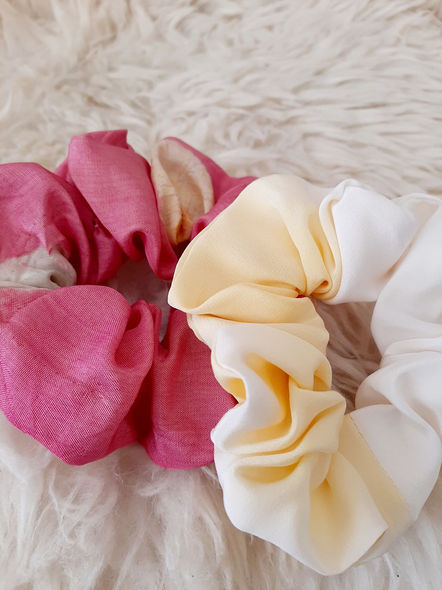 Vintage kimono silk scrunchies