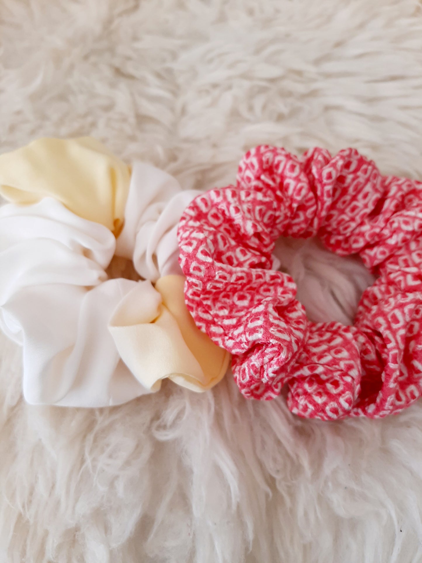 Vintage kimono silk scrunchies