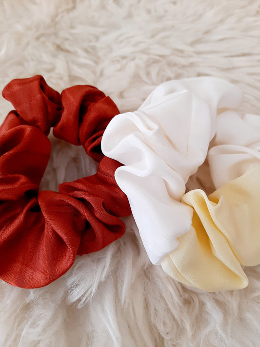 Vintage kimono silk scrunchies